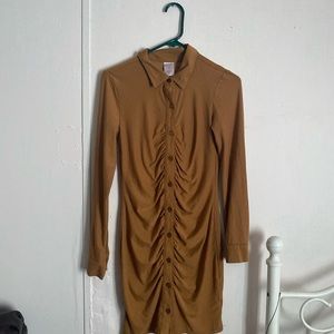 Brown skin tight dress